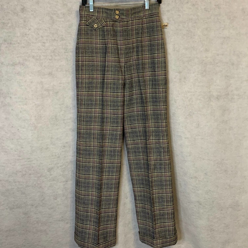 Alison Roberts Vintage Cuffed Plaid Pants‎ NWT